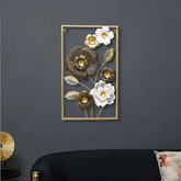 Stylized botanical metal artwork